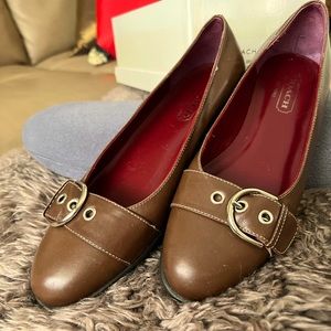 Coach flats with buckle detail. Forgotten in back of closet, never worn.